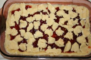 Raspberry Squares before they're baked