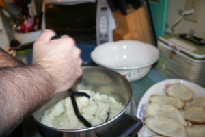 making mashed potatoes for twice baked potoatoes