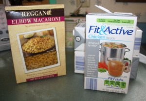 Aldi's chicken broth and pasta