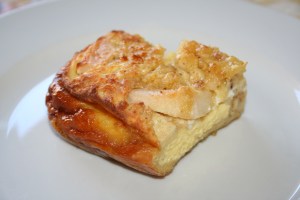 Slice of baked apple pancake