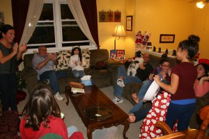 This year we agreed to do a Yankee Swap in between dinner and dessert.