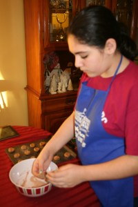 At Christmas time I need as much help as I can get so it's all hands on deck for cookie baking!