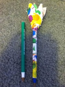 Pens before and after the tape