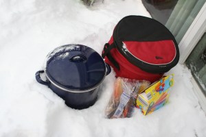 The good thing about losing power in the winter: we just put everything outside to keep it cold. A few things froze, but otherwise we were in good shape and didn't really lose any food.