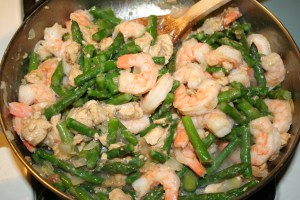 We don't have a wok, but this worked out great.