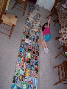We received over 14 feet of postcards from all over the world to be used in Alex's new room.