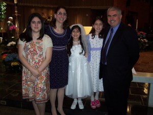 Celebrating Alexandra's First Communion, our last celebration of this kind.