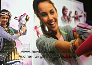 They opened these Nerf Rebelle gifts from Santa so fast, with such excitement, I barely had time to snap this photo of the box! 