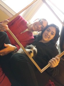 We easily determined that several faces fit in our gold frame. It was perfect.