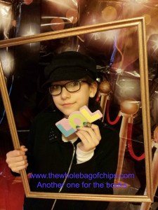 Trying out the frame and the accessories for the photo booth before the guests arrived.