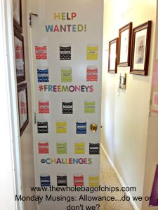 Just before I cashed my August paycheck, I set up our new allowance system, piquing everyone's interest here at home.