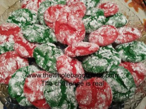 Red and green crinkle cookies were new for me this year and I wanted everyone to be able to enjoy them.